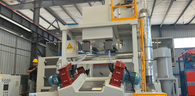 河源板材除锈强化，通过式抛丸机应用案例